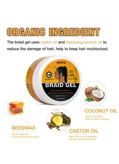 Goiple Strong Hold Braid Gel Tames Frizz Smoothing Gel Good For Twist Locs Braids Edge Cornrows Hair Braiding Tools Magnetic Pin Wristband Hair Comb No Flake Extra Hold High Shine Braiding Gel  - Image 3