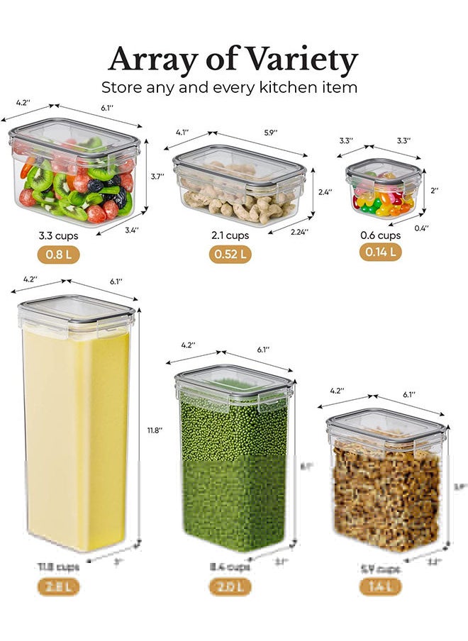Arabest 36 Pack Cereal & Dry Food Storage Containers,Stackable Boxes Containers for Kitchen Food,Airtight Plastic Kitchen Storage Organizer for Sugar, Snack, Baking Supplies  - Image 2