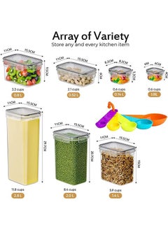 Arabest 36 Pack Cereal & Dry Food Storage Containers,Stackable Boxes Containers for Kitchen Food,Airtight Plastic Kitchen Storage Organizer for Sugar, Snack, Baking Supplies  - Image 3
