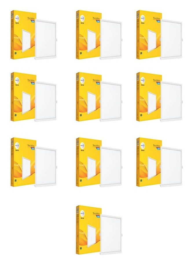 Wipro Garnet 6W Square Led Wave Infinity Panel |Neutral White Light (4000K)|Rimless Panel with Ultra-Slim Design|Recessed Down Light 100X100Mm |Pack of 10 - Polycarbonate