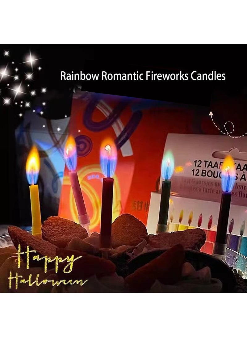 6 Pcs Colorful Flame Cake Candles,Happy Birthday Candles with Colored Flames,Candles for Birthday Cakes Wedding Celebration Kids Birthday,Party Supplies