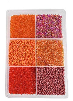 eshoppee eshoppee 3mm (8/0) 300 gm Glass Seed Beads for Jewellery Making kit Art and Crafts Materials for Embroidery Necklace Bracelet Earring Making Materials DIY kit (red/Orange Family 8/0)  - Image 1