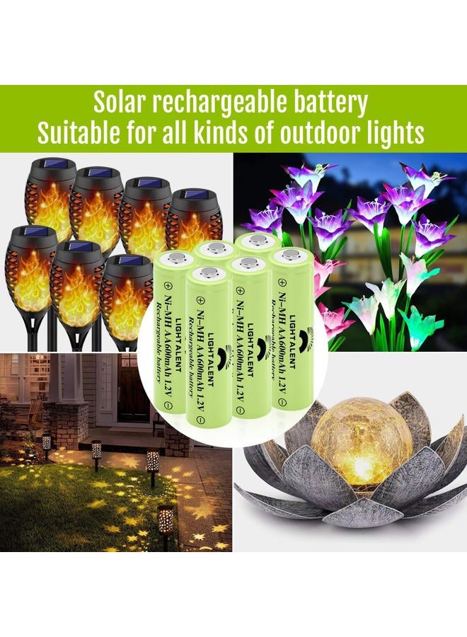 Lightalent Ni-MH AA Rechargeable Batteries, Double A High Capacity 1.2V Pre-Charged Battery for Outdoor Solar Lights(AA-600mAh-12pack) - Image 2