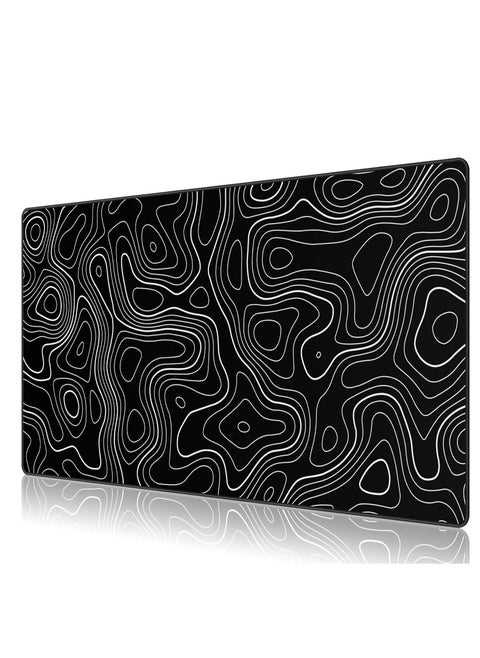 Gaming Mouse Pad XXL, 900 x 400MM Extended Large Mousepad,Big Computer Keyboard Desk Pad, Waterproof Mouse Mat with Stitched Edges and Non-Slip Base for Office Home Gaming (Black line)