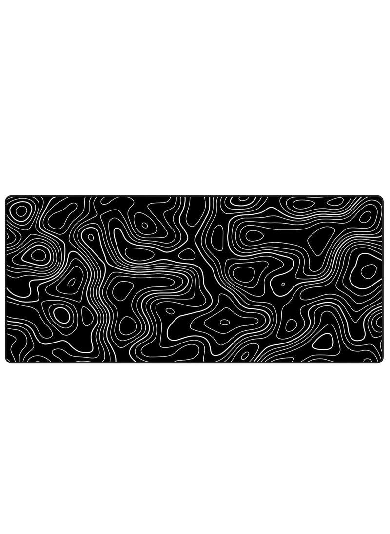 Gaming Mouse Pad XXL, 900 x 400MM Extended Large Mousepad,Big Computer Keyboard Desk Pad, Waterproof Mouse Mat with Stitched Edges and Non-Slip Base for Office Home Gaming (Black line)