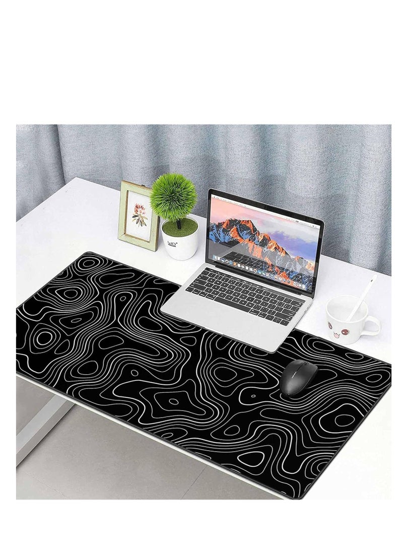 Gaming Mouse Pad XXL, 900 x 400MM Extended Large Mousepad,Big Computer Keyboard Desk Pad, Waterproof Mouse Mat with Stitched Edges and Non-Slip Base for Office Home Gaming (Black line)