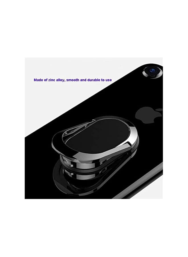 S-TOP Universal Cell Phone Ring Holder, 360° Rotating Finger Ring Kickstand, Foldable Metal Grip Stand for Smartphones, Black - Image 4