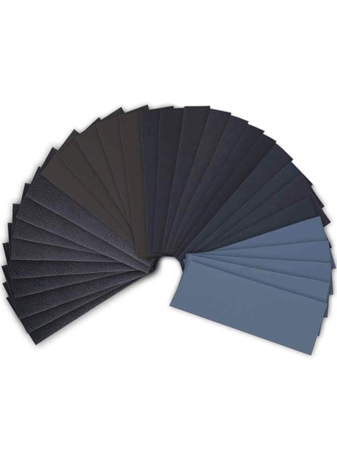 42 Pcs Wet Dry Sandpaper 120 to 3000 Grit Assortment 9 * 3.6 Inches Abrasive Paper Sheets for Automotive Sanding Wood Furniture Finishing - Image 1
