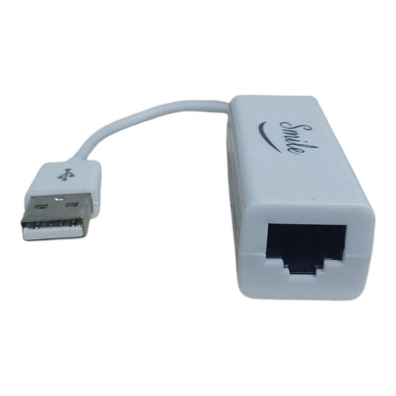 USB Ethernet Adapter- USB 2.0 To Ethernet RJ45 Internet Lan 10/100Mbps - USB 2.0 Network Converter Adapter Cable (White) - Image 1