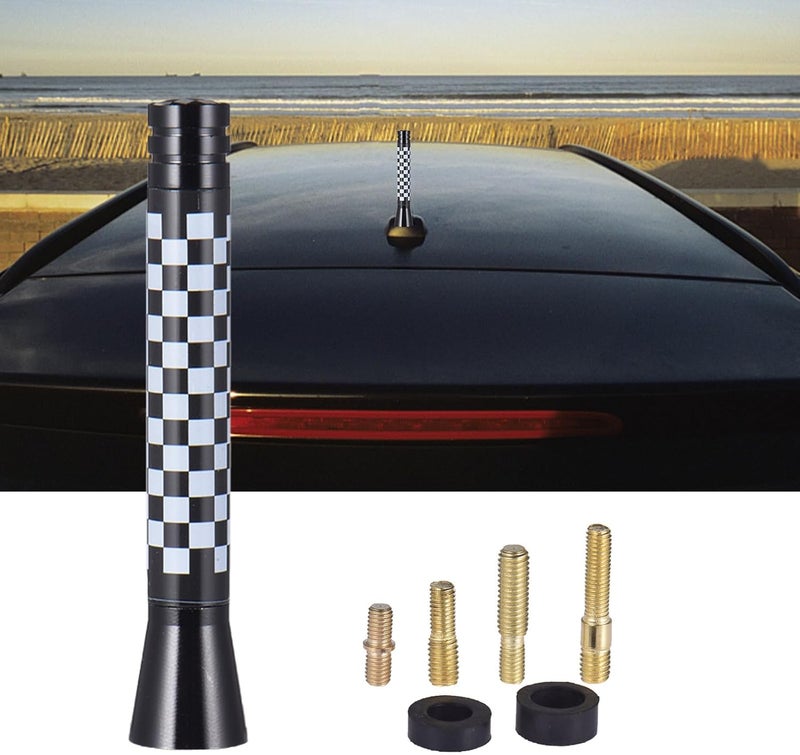Truck Antenna Flag Printed, Universal Vehicle Short Antenna Replacement Mast, Aluminum Alloy Replacement for Optimized FM/AM Reception, Flag Pattern - Image 2