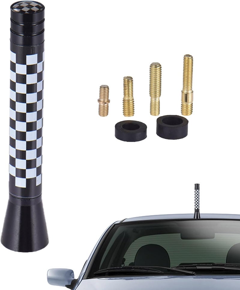 Truck Antenna Flag Printed, Universal Vehicle Short Antenna Replacement Mast, Aluminum Alloy Replacement for Optimized FM/AM Reception, Flag Pattern - Image 1