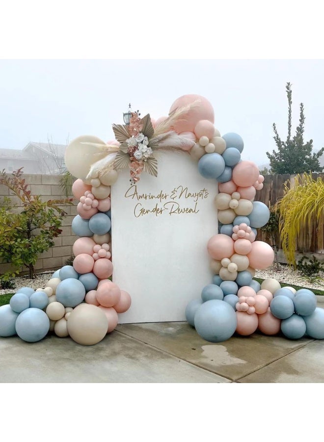 الكشف عن نوع الجنس بالونات مجموعة الحزام ، 124 قطعة من القطع الغبار الوردي والغبار الأزرق الرمال بالونات البيضاء للكشف عن نوع الجنس عيد ميلاد زفاف الحفلة ديكور - Image 1