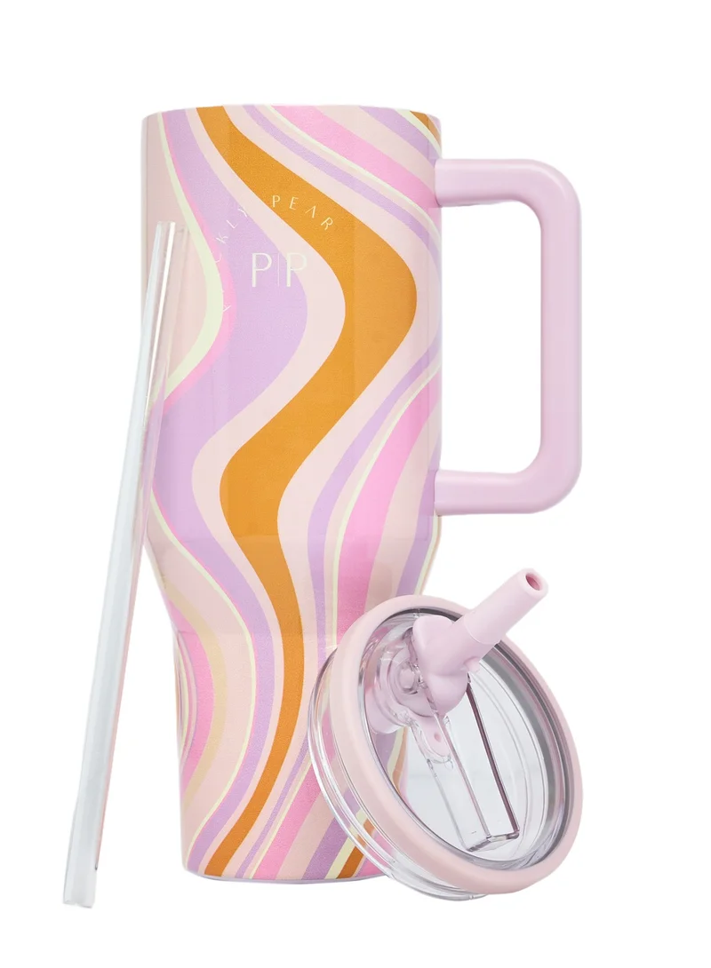 Prickly Pear Stainless Steel Water Bottle 40 Oz Hydrator Swirl