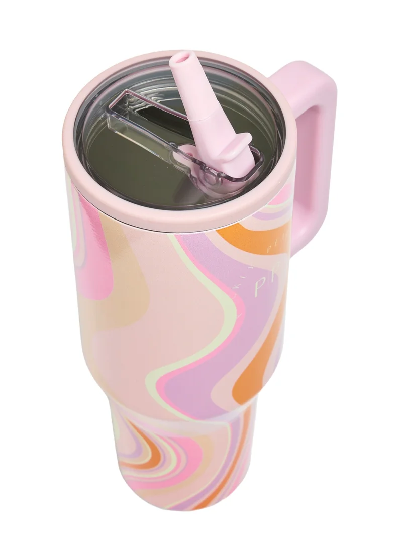 Prickly Pear Stainless Steel Water Bottle 40 Oz Hydrator Swirl
