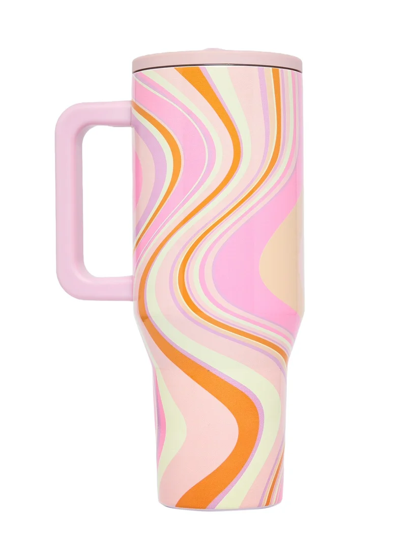 Prickly Pear Stainless Steel Water Bottle 40 Oz Hydrator Swirl