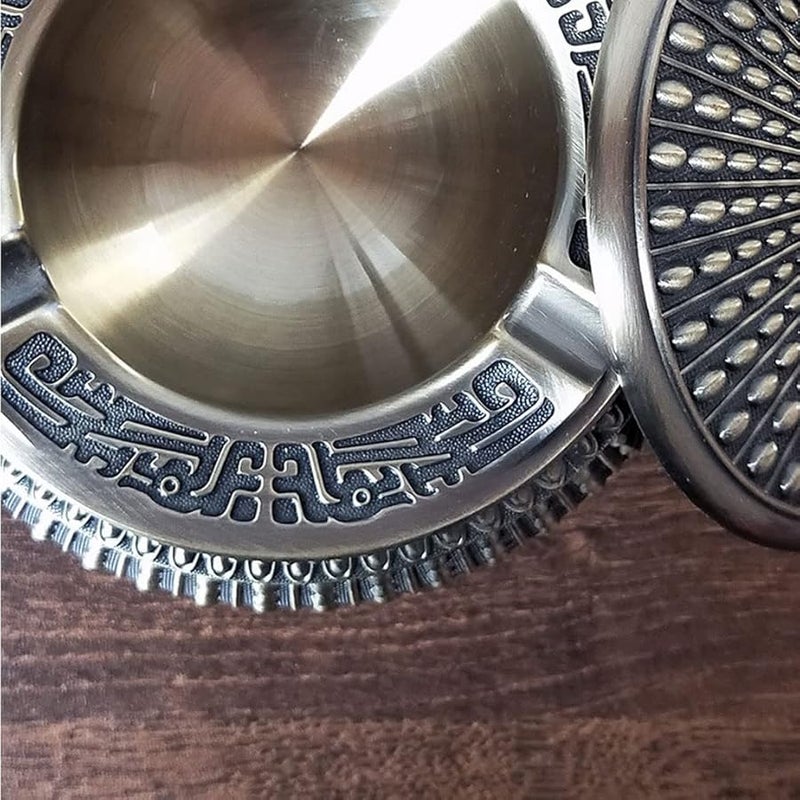 منفضة سجائر سيارة برونزية بغطاء للاستخدام في الهواء الطلق للمنزل والمكتب سطح المكتب ديكور رجعي - Image 4