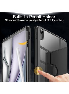 General Swivel Case for iPad Air 13-inch M2 (2024) with Pen Holder, 360-degree Rotating Shelf, Clear Back, Auto Wake/Sleep  - Image 5