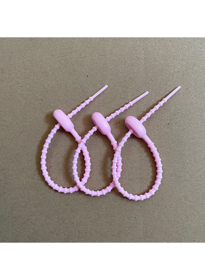 Loquat 15cm Tadpole Silicone Cable Tie Strap Storage DIY Accessories Data Cable Bracelet Jewelry Non-woven Lanyard-Color:Light Pink 150mm - Image 1