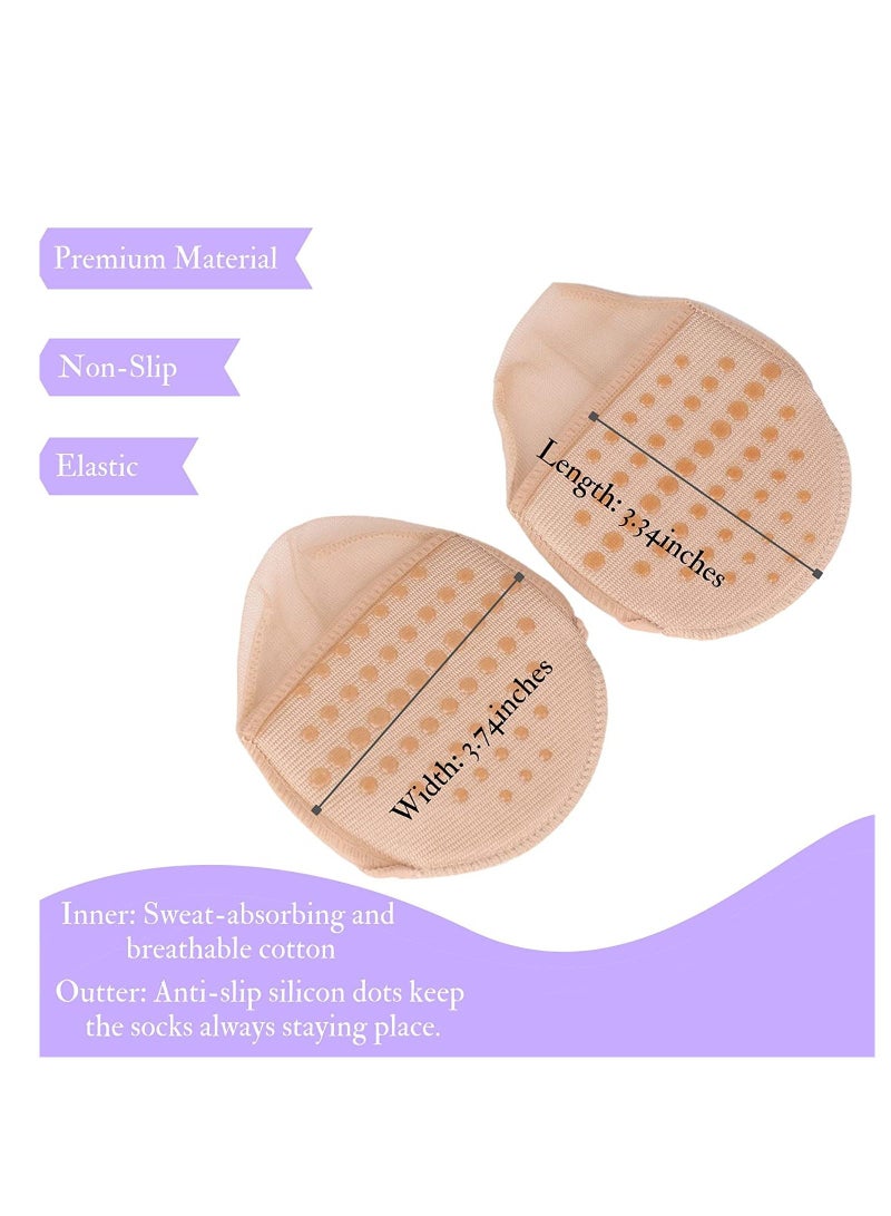 SYOSI غطاء أصابع القدم مع حشوة بطانة أصابع القدم جوارب نسائية غير قابلة للانزلاق وسادات مقدمة القدم وسادات ميتاتارسال قابلة لإعادة الاستخدام للعدائين لمنع الألم والانزعاج 10 أزواج بيج أسود - Image 5