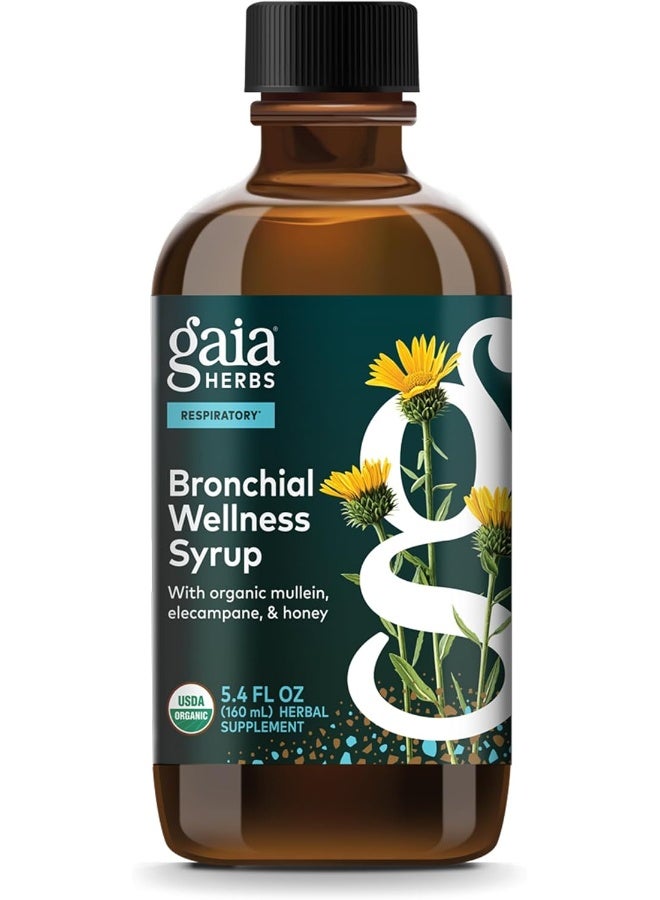 Gaia Herbs شراب العافية القصبي 160 مل | مع المولين العضوي والإلكامبان | دعم المناعة والرئة، تخفيف التهاب الحلق، نباتي، خالي من الغلوتين، 5.4 أونصة سائلة - Image 1