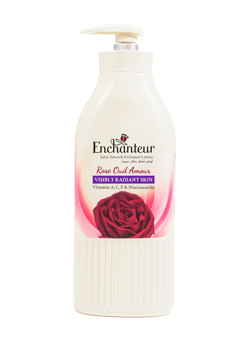 Enchanteur Satin Smooth Rose Oud Amour Lotion With Aloe Vera And Olive Butter For All Skin Types 500ml - Image 1