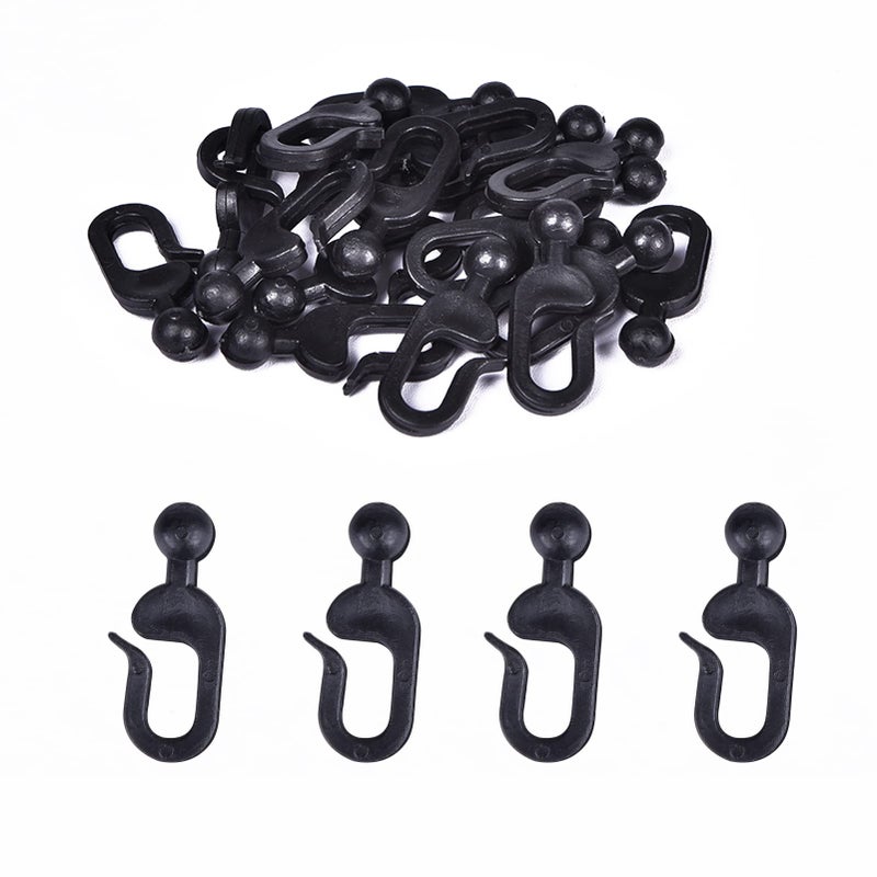 AONEAR 36 Pack Plastic Hooks for Gazebo Curtains and Mosquito Netting Black