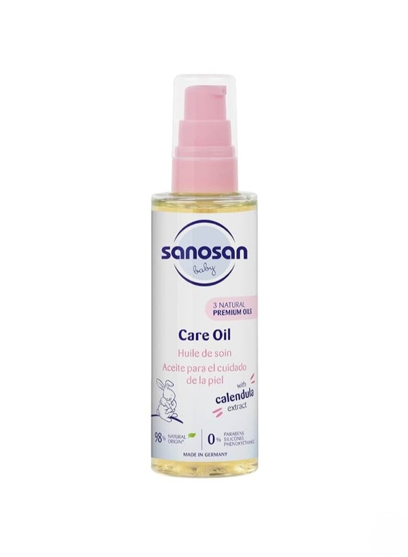 Sanosan Baby Care Oil With Almond Oil  Organic Olive Oil And Sunflower Seed Oil Biodegradable - 100ml - Image 1