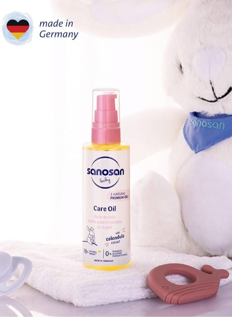 Sanosan Baby Care Oil With Almond Oil  Organic Olive Oil And Sunflower Seed Oil Biodegradable - 100ml - Image 2
