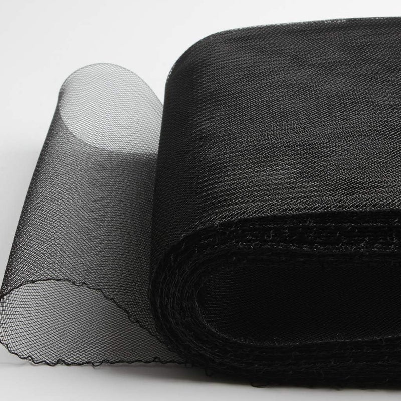 klarako Stiff Polyester Crinoline Horsehair Braid, 25 yards 6 inch Wide Black, as described - Image 2