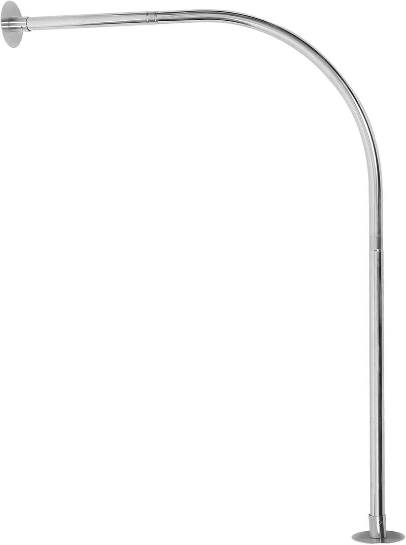 Adjustable Curved Shower Curtain Rod Telescopic Tension Pole Stainless Steel L-shaped Bathroom Rod for Easy Installation and Space Saving - Image 1