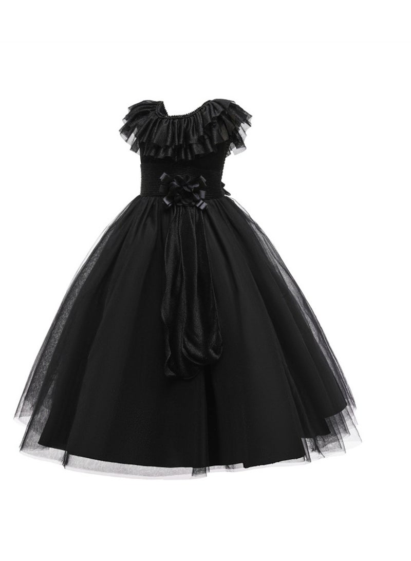 Girls princess dress tutu gauze atmospheric performance costume little girl flower girl wedding dress Costumes - Image 1