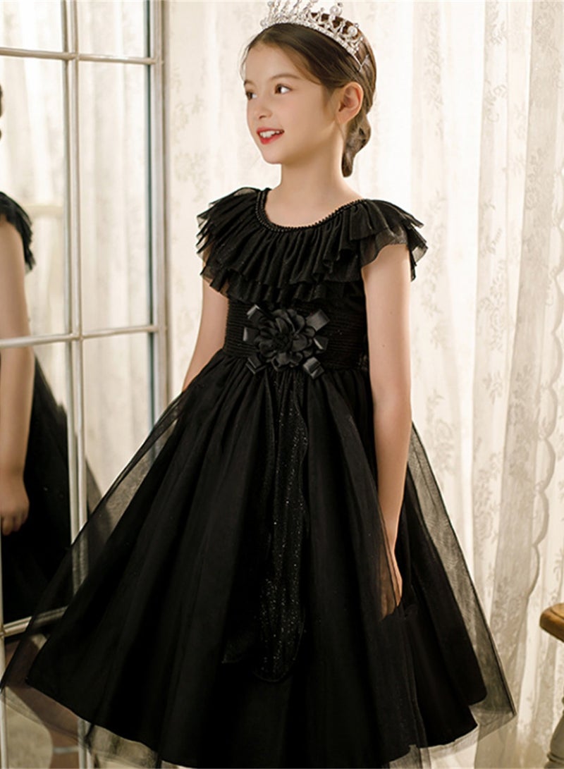 Girls princess dress tutu gauze atmospheric performance costume little girl flower girl wedding dress Costumes - Image 5