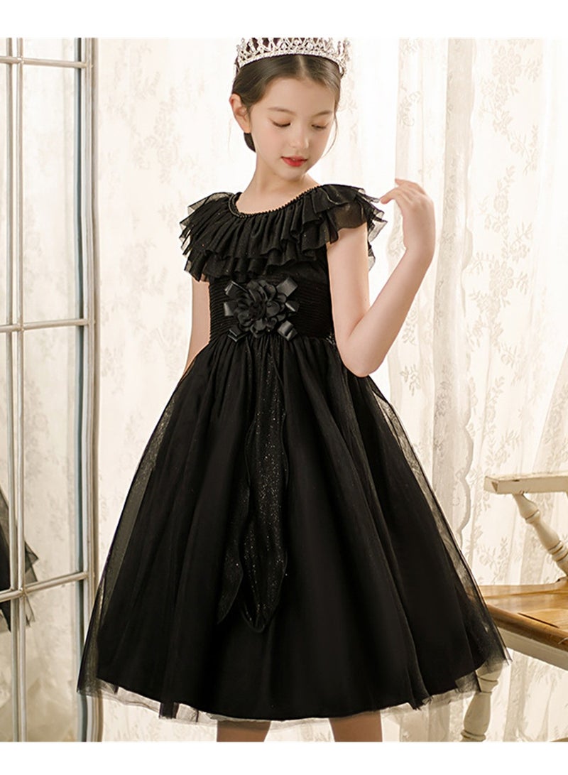 Girls princess dress tutu gauze atmospheric performance costume little girl flower girl wedding dress Costumes - Image 2