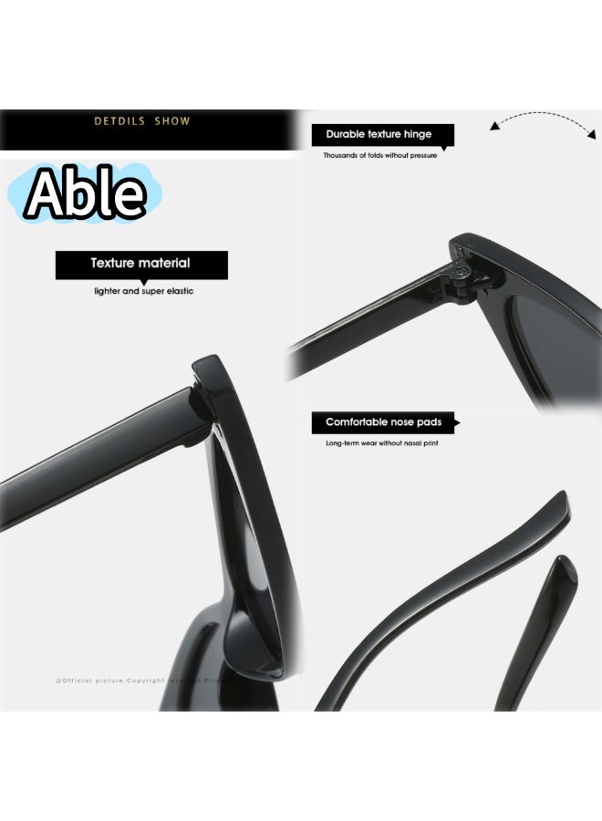 ABLE 【2025New Glasse】Women's Cat Eye Polarized Sunglasses - UV400 UV Protection, High-Definition  Anti-Glare, White Frame - for Fishing/Driving/Travel, Face-Shaping Fashion Accessory - Image 3
