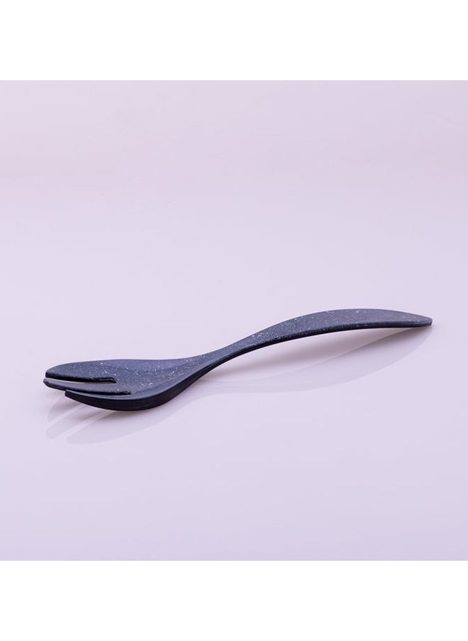 Bright Designs - Melamine Serving Bowl with Serving Spoon and Fork 
Set of 1 (D 26cm H 10cm)bleu Stoned - Image 1