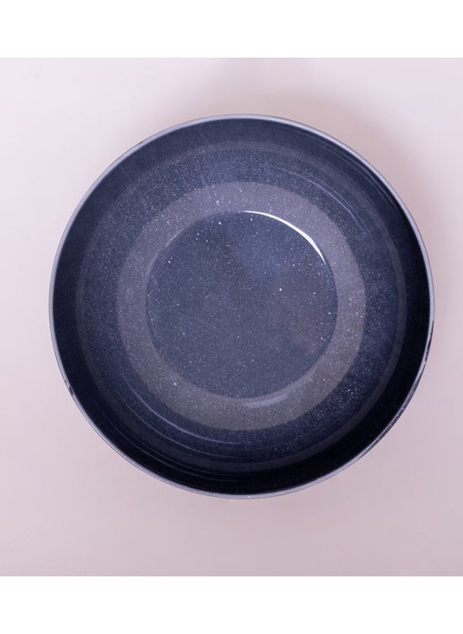 Bright Designs - Melamine Serving Bowl with Serving Spoon and Fork 
Set of 1 (D 26cm H 10cm)bleu Stoned - Image 1