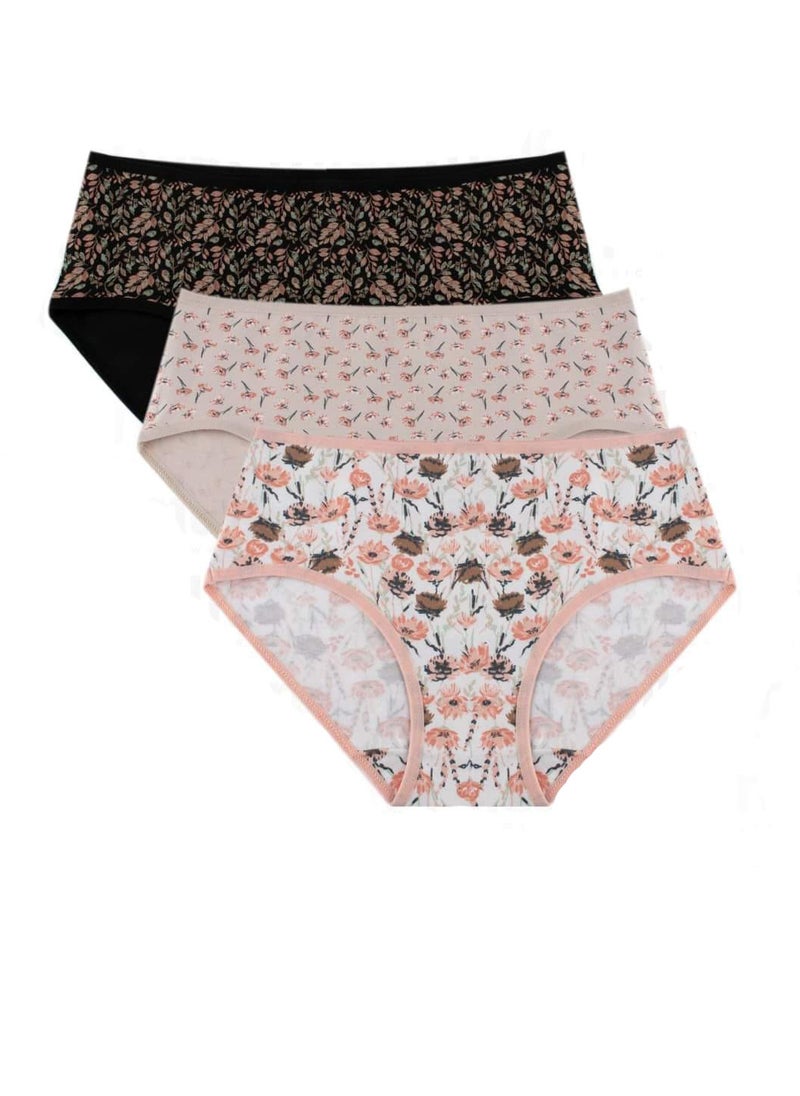 Milk - Milk Pack of 3 Printed Brief Underwear For Women - Image 1