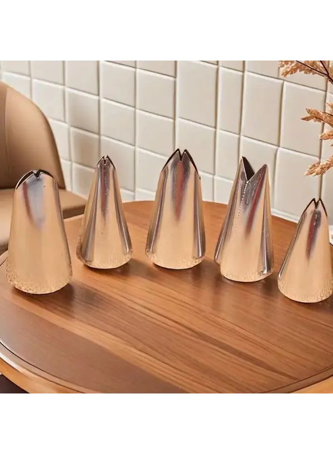 5Pcs Stainless Steel Leaf Piping Tips for Professional Cake Decorating Durable and Easy to Use - Image 5