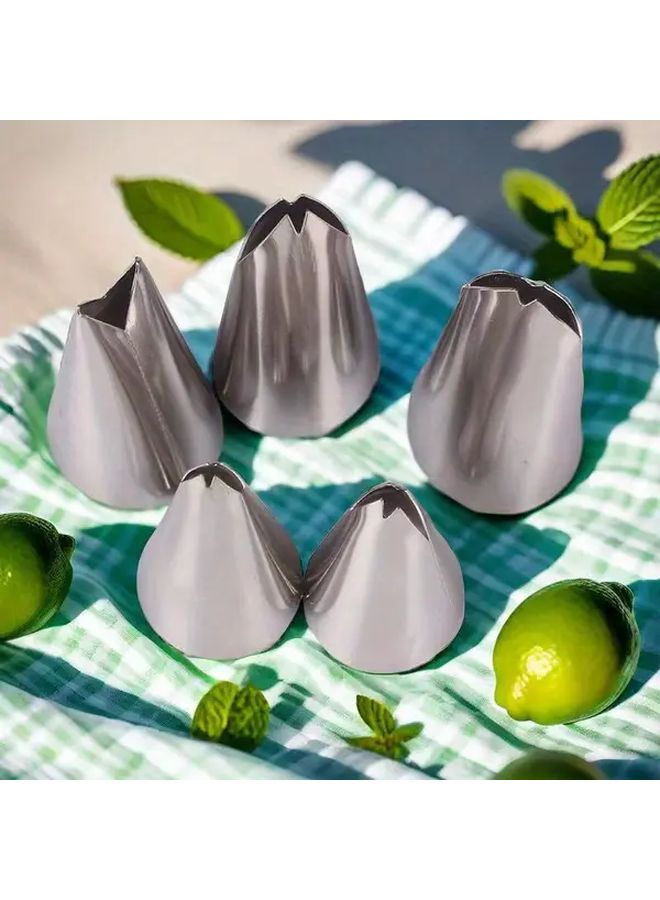 5Pcs Stainless Steel Leaf Piping Tips for Professional Cake Decorating Durable and Easy to Use - Image 4
