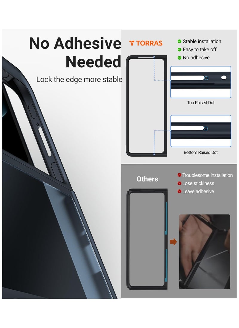 TORRAS - Magnetic Shockproof Designed For Samsung Galaxy Z Fold 5 Case With Pen Holder Military Grade Drop Tested Translucent Slim Phone Case Black - Image 1