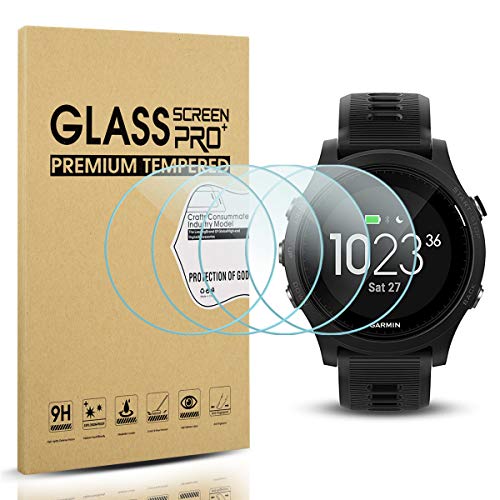 Diruite 4-Pack for Garmin Forerunner 935 Screen Protector, 2.5D 9H Hardness Ultra-Thin Tempered Glass Screen Protective Film [Anti-Scratch] - Image 1