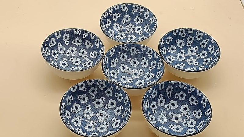 P Plus Fire Ceramic Cereal Dessert Bowls Ceramic Bowl Set for Soup Dessert Fruits Salad Noodle Ramen Set of Serving Bowls Pack of 12 - Image 2