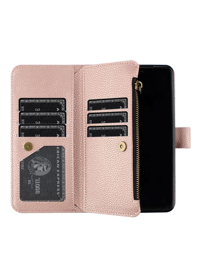 S-TOP Case For Samsung Galaxy Z Fold3 Litchi Texture Zipper Wallet Leather Phone Case - Image 5