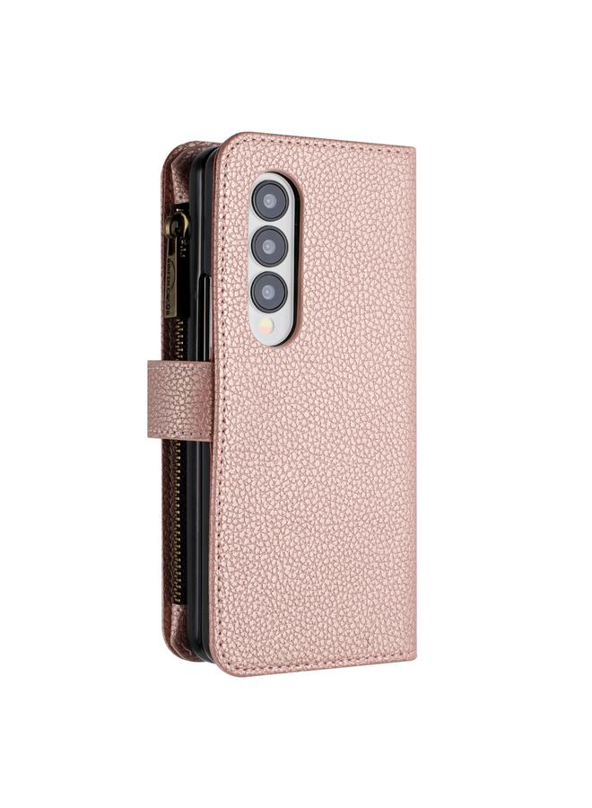 S-TOP Case For Samsung Galaxy Z Fold3 Litchi Texture Zipper Wallet Leather Phone Case - Image 3