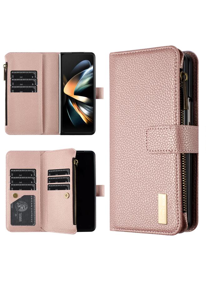 S-TOP Case For Samsung Galaxy Z Fold3 Litchi Texture Zipper Wallet Leather Phone Case - Image 1