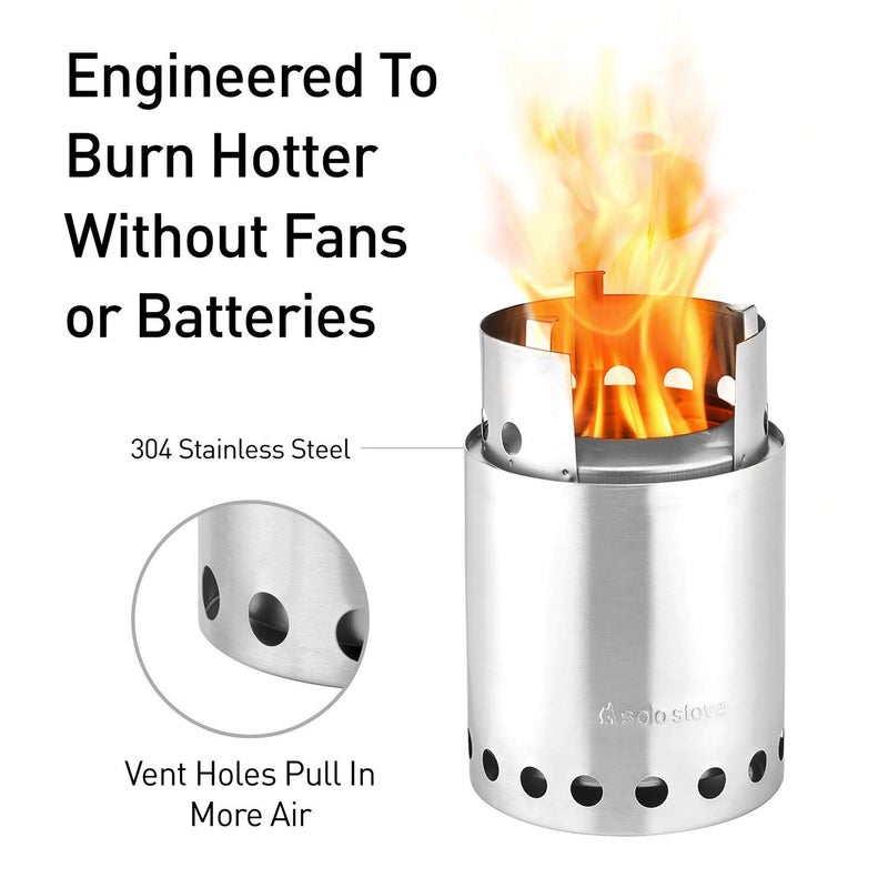 Solo Stove Titan Camping Stove Portable Stove for Backpacking and Outdoor Cooking Great Stainless Steel Camping Backpacking Stove Compact Wood Stove Design-No Batteries or Liquid Fuel Canisters Needed - Image 2