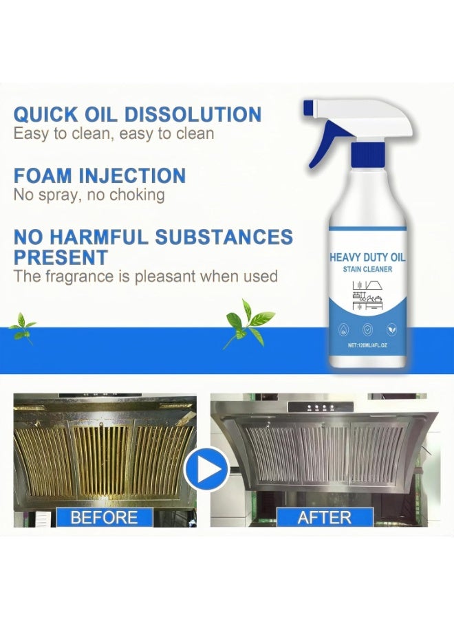 120ml Heavy Duty Kitchen Degreaser  Cleaning Spray, Bubble Cleaner Foam Spray, All-Purpose Degreaser for Kitchen, Cooker, Stains Remover, Easy to Use for Tough Grease, Oil, and Dirt  - Image 4
