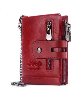 Jeep Men's Wallet Leather Coin Card Compartment Chain Holder Rfid Enabled  - Image 1