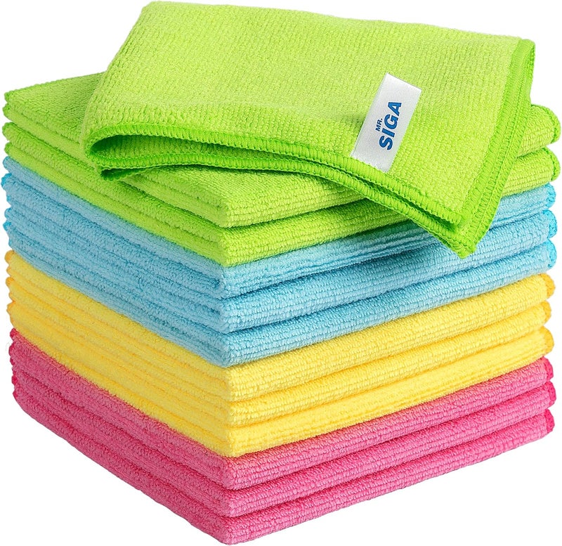 Mr Siga MR.SIGA Microfiber Cleaning Cloths, Pack of 12, 12.6" x 12.6" - Image 1