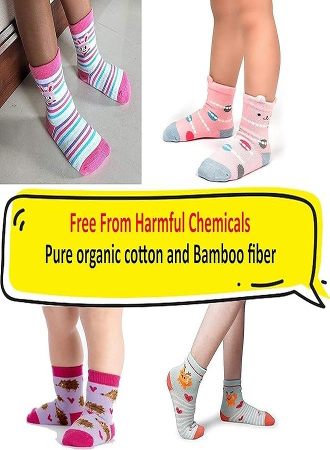 CUTEABLY Toddler Girl Cotton Non-Slip Grip Socks, Anti-Skid Socks for Kids (12-24 Months, 5) - Image 2